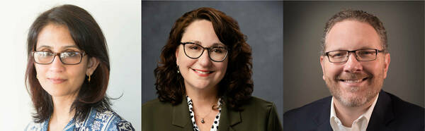 A photo of combined headshots including Monisha Ghosh, Jane Livingston, and Nick Laneman.